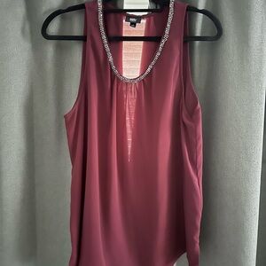 Mossimo Supply Co Maroon Embellished Sleeveless Tank Top